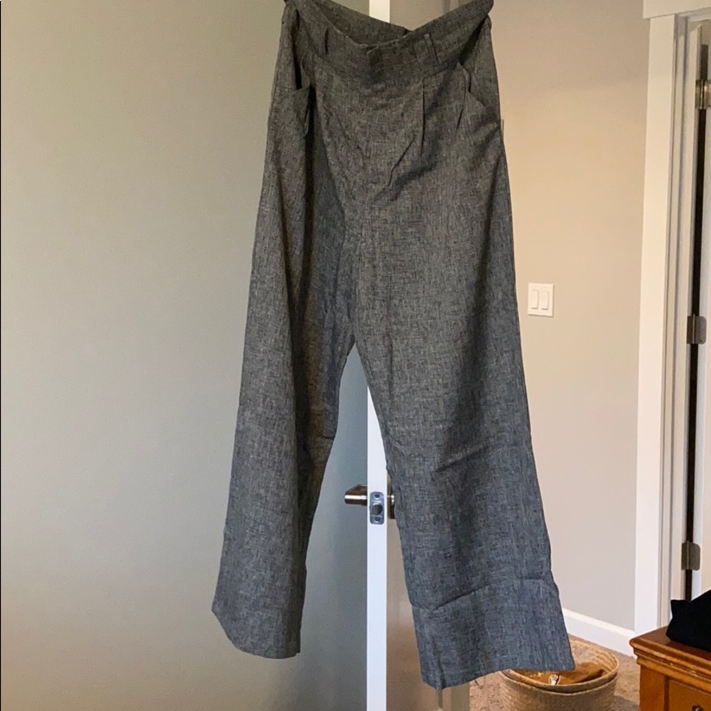 Wide leg tweed pants